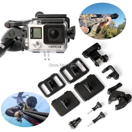 Gopro accessories Fixed Clip Holder Gun/Fishing Rod/Bow/Arrow Sportsman Mount selfie monopod base for Gopro hero 3/3+/4 SJ4000