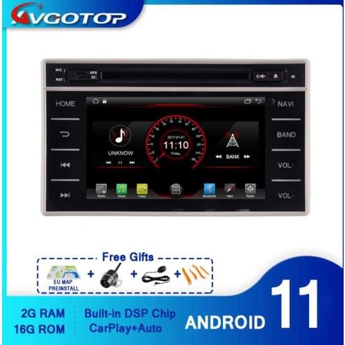 AVGOTOP Android 10 WINCE Bluetooth GPS Car Radio DVD Player For TOYOTA HILUX 2015 2G 16G Vehicle Multimedia