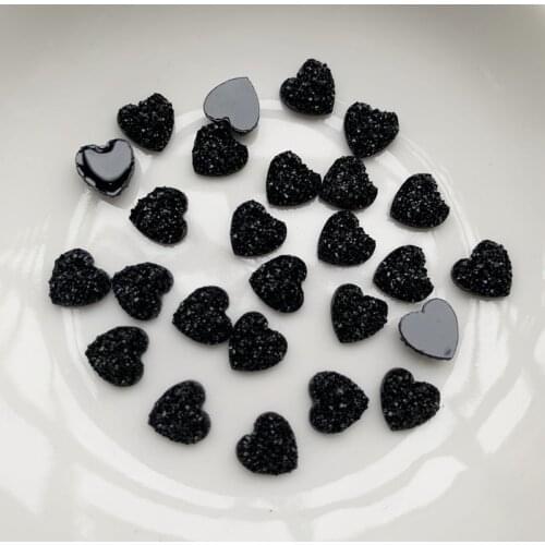 Bling 80PCS 12mm AB Colors convex Mineral Surface Heart Resin Rhinestone Flatback Cabochon Stone DIY Wedding Decoration Crafts