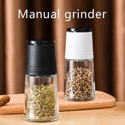 Household Manual Pepper And Salt Grinder, Transparent Glass Grinder, Compact Convenient, Home Kitchen Tools Accessories 1Pcs