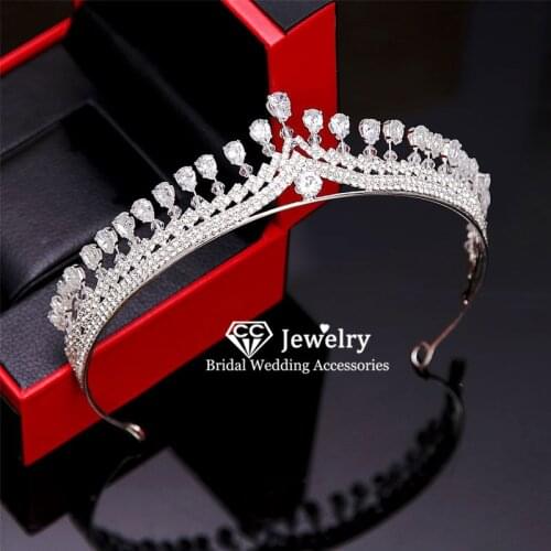 CC Crown for Women Hairbands Bridal Tiara Wedding Hair Accessories for Women Elegant Crowns Jewelry Charms Shine Headwear KC11