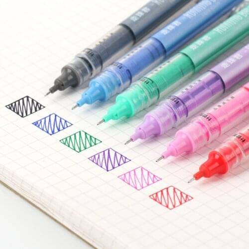 Colored Gel Pens Quick Dry Needle Tip 0.38mm Red Purple Green Blue Rose-red Colored Pens for School Supplies