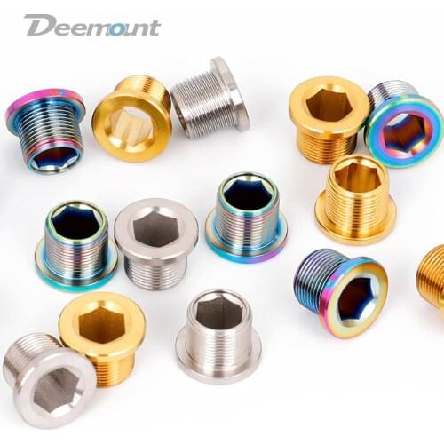 Deemount 2PCS M15*12mm Titanium Alloy Bolt for Bottom Brackets Spline Crank Axis BB Thread Hex Ti TC4 Screws Bike Fasteners