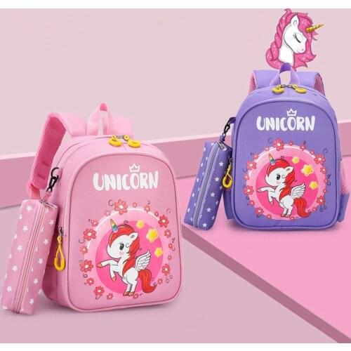 Childrens Printed Backpack Breathable Waterproof Wear-resistant Anti-theft Shock-reducing Kids Cartoon Cute Nylon Bag