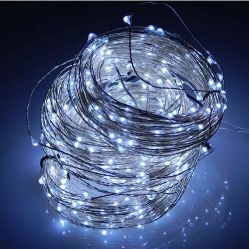 300LED 30M Starry vine String Light Wedding Christmas fairy Lamp Garden Garland home tree decor Silver wire+Adapter-4 COLORs opt