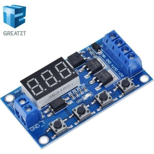 GREATZT Trigger Cycle Timer Delay Switch 12 24V Circuit Board Dual MOS Tube Control Module