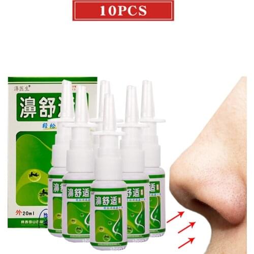 10PCS Rhinitis Spray Sinusitis Nasal Congestion Itchy Allergic Nose Health Care Medicine