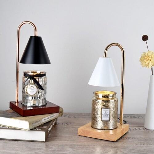 Creative aromatherapy lamp melting wax lamp candle aromatherapy melting bedside Nordic lamp solid wood dimming table lamp