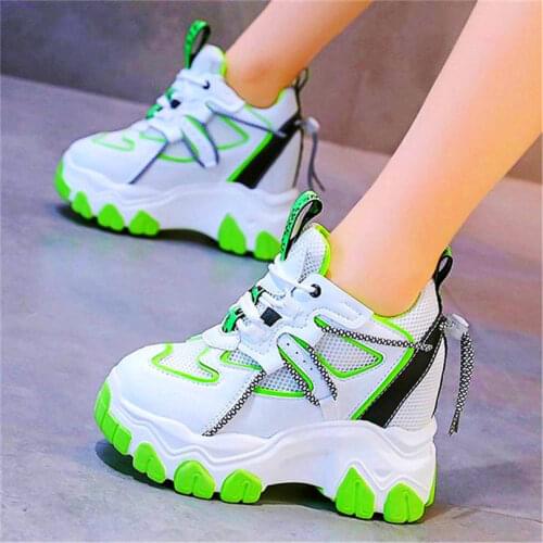 Casual Fashion Sneakers Womens Breathable Platform Wedge Ankle Boots Increasing Height High Heels Party Shoe 34 35 36 37 38 39