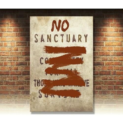 NO Sanctuary for all Community TERMINUS Walking Dead SIGN METAL WALL PLAQUE