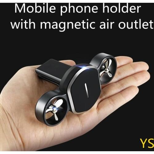 New Car Mobile Phone Holder Dual-Turbo Car Air Outlet Aromatherapy Bracket Magnetic Navigation Frame Automotive Interior