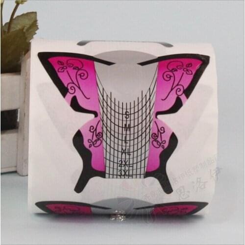 Wholesale 2015 NEW self-adhesive 300PCS Nail Art Guide Form Acrylic Sticke Decoration Tool UV Gel Tips Extension, WT012