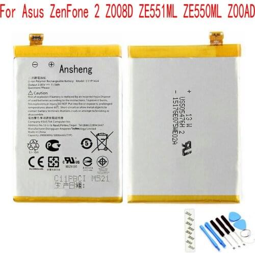 Ansheng Original C11P1424 3000mAh battery For Asus zenfone 2 ZE551ML ZE550ML Z00ADB Z00A Z008D Mobile phone