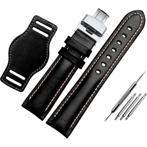The first layer cowhide Genuine leather bracelet 18mm 20mm 21mm 22mm watch strap matte watchband With mat Wine wristwatches band