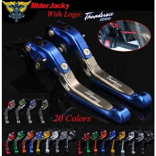 RiderJacky LOGO "Thunderace 1000" Motorcycle CNC Brake Clutch Levers For Yamaha YZF1000R Thunderace ALL YEARS Adjustable
