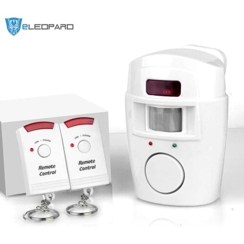 ELEOPARD 2 Remote Wireless Home Security PIR Alert Infrared Sensor Alarm system Anti-theft Motion Detector Alarm 105DB Siren
