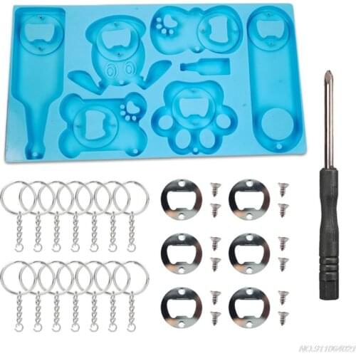Corkscrew Silicone Mold Bottle Opener Beer Spanner Jewelry Casting Mould for DIY Crafts Making Bottle Opener Mold Kit wholesales