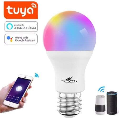 E27 YANDHI Tuya Smart Zigbee 3.0 LED Light Bulb 10W 806LM Smart Home RGB+W+C Dimmable Lamp Work With Alexa Google Home