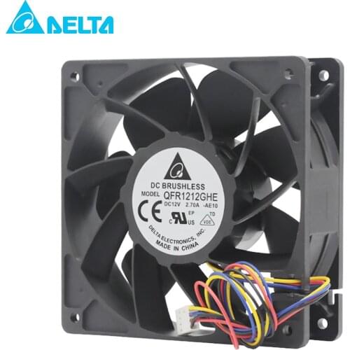 For delta QFR1212GHE QFR1212GHE-PWM 4P PMW 12V 2.7A 12038 Server cooling fan 74Y5220 120*120*38mm for Bitcoin Miner
