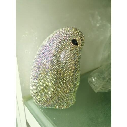 XIYUAN Penguin AB Silver Crystal Diamond Bags Women Metal Evening Clutches Bags Wedding Minaudiere Clutch Bridal Handbags Purses