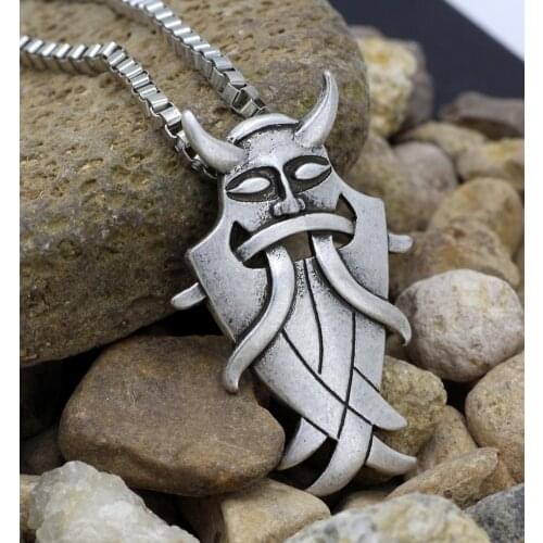 Youe shone Odins Mask for Cunning and Discretion Viking Necklace Nordic Amulet Pendant
