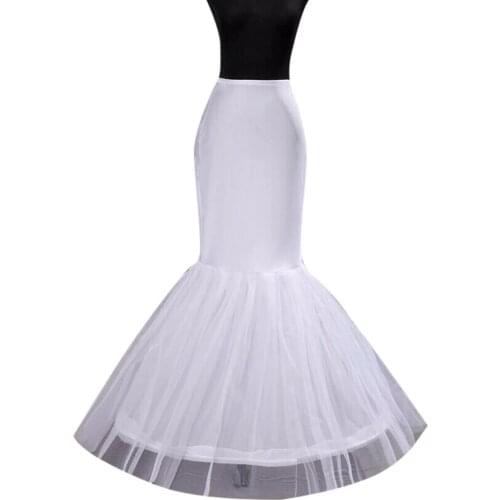 ANTI Fast Shipping Wedding Accessories Petticoat Vestido Longo Cheap Crinoline Underskirt Mermaid Bridal Petticoat 1 Hoop
