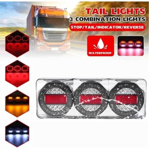1PCS Trailer Rear Light 12V Rear Brake Light LED Trailer Taillights Rear Lights LED Stop Signal Waterproof 90LED Trailer Lights