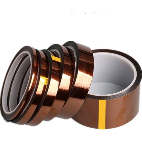 1PC 33M Length Heat Resistant Polyimide Tape High Temperature Adhesive Insulation Tape 3MM 5MM 8MM 10MM 12 15 20 25 30 MM Width