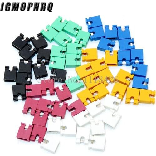 100PCS Pitch jumper shorted cap & Headers & Wire Housings 2.54MM SHUNT Black yellow white green red blue