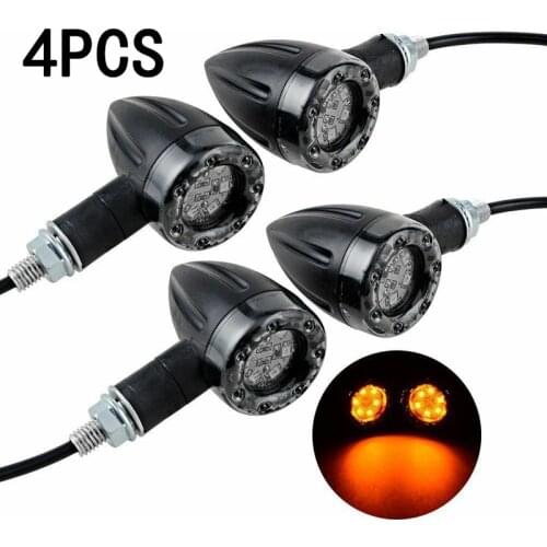 4pcs/set Universal Motorcycle LED Lamp Rear Turn Signal Brake Lights Indicator Lamps Amber Accessories For Honda Kawasaki Suzuki
