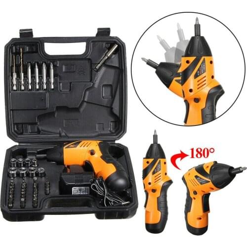 45 in 1 Electric Screwdriver with Light Rechargeable Cordless Power Tool with 43Pcs Screwdriver Bits Drill Bits Sockets