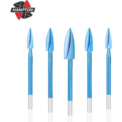 HAMPTON Wood Engraving Drill Bit 5pcs 3mm Shank Carbide Grinding Burr for Woodwork Drilling Carving Engraving Woodworking Tool