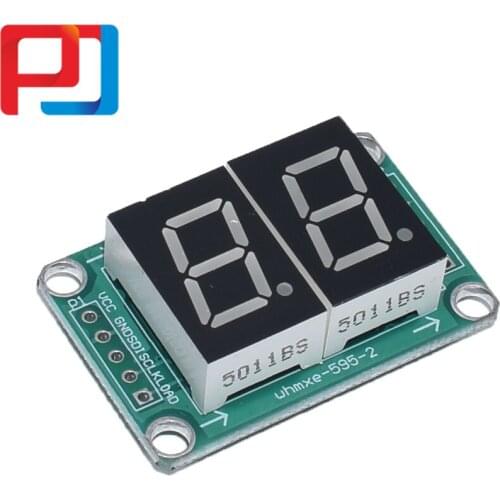 74HC595 Static Driving 2 Segment Digital Display Module Seamless Can Series 0.5-inch 2-bright Red