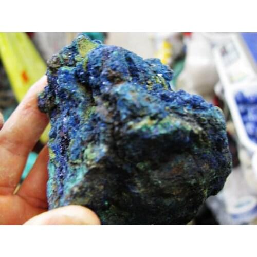 775g Gem Blue azurite Crystal Cluster&Green malachite on Matrix Mineral Specimen