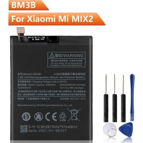 Xiao Mi Original Replacement Phone Battery BM3B For Xiaomi MIX2 Mix 2 BM3B Authentic Rechargeable Battery 3400mAh