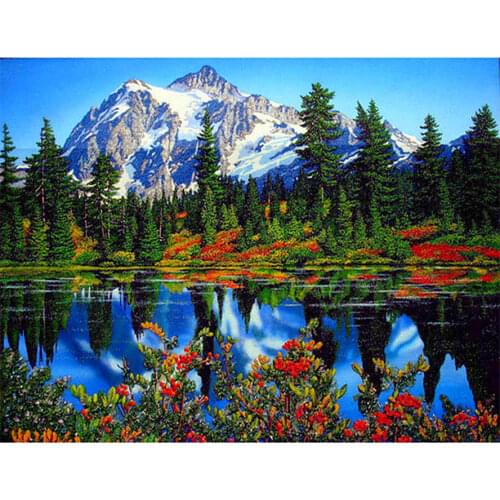 Diamond Painting Embroidery Rhinestones Landscape of lakes and mountains Cross Stitch Kit Diamond Mosaic Craft Home Decor Gifts