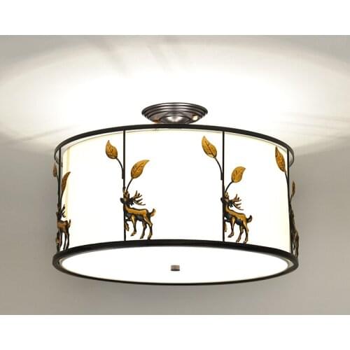 American bedroom ceiling lamp simple modern living room lights deer Mediterranean restaurant ceiling light Warmth ZA627 ZL127