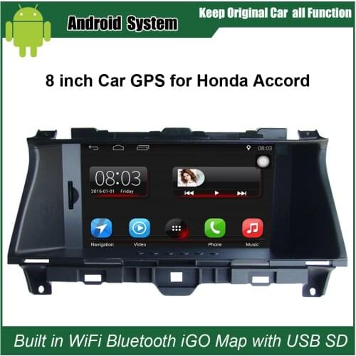 Android 7.1 Upgraded Original Car multimedia Player Car GPS Navigation Suit to Honda Accord (2008-2012) Support WiFi Bluetooth