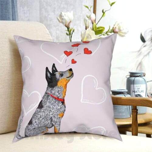 Australian Cattle Dog , Blue Heeler ( Floating Hearts ) , By Artwork By Ak Pillow Case Printed Home Soft DIY Pillow cover