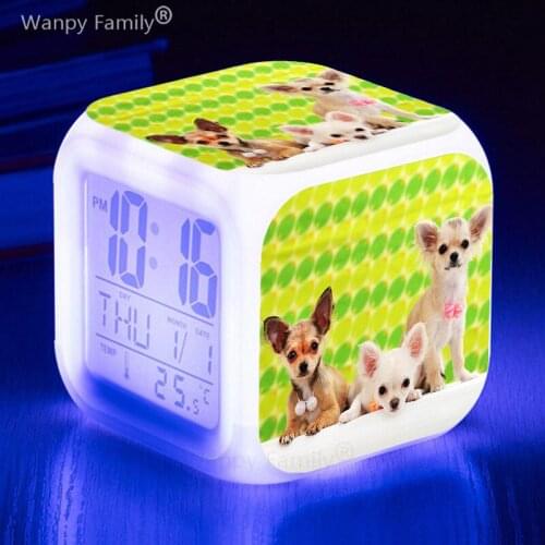 2020 New Super cute pet dog alarm clock Childrens room Multifunctional Luminous Digital Alarm Clock For Kids Birthday Gifts