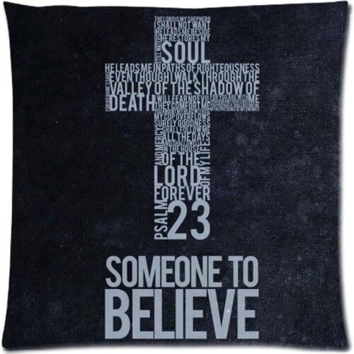 Custom Christian Bible Verse Two Side Printing Cotton Linen Pillow Case 17.7"X17.7"(45 X 45CM)