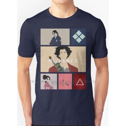 Champloo T Shirt 100% Pure Cotton Champloo Mugen Jin Fuu Sabre Katana Fight Anime Manga Nujabes Watanabe Samourai Creative