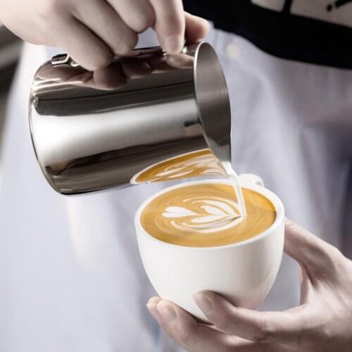 Stainless Steel Coffee Pitcher Pull Flower Cup Coffee Barista Latte Art Milk Frothing Jug Coffee Accessories Kitchen Tools
