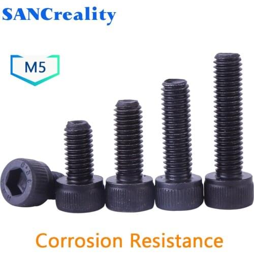 M2 M2.5 M3 M4 M5 M6 Black Grade 12.9 Steel Hexagon Hex Socket Cap Allen Head Bolt Screw Metric Thread L=6-60mm