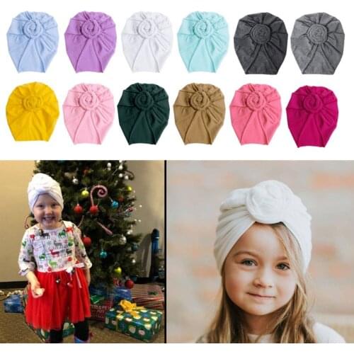 Fashion Cute Baby Turban Hat Cotton Soft Knot Girl Summer Hat Bohemian Style Kids Newborn Hat for Baby Girls