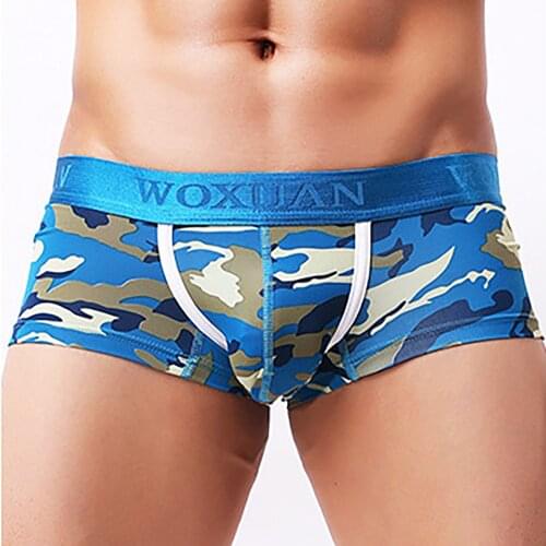 Swimwear Mens Swimsuit Camouflage Printed Boxers Shorts Low Rise Elastic Waistband Underpants Underwear