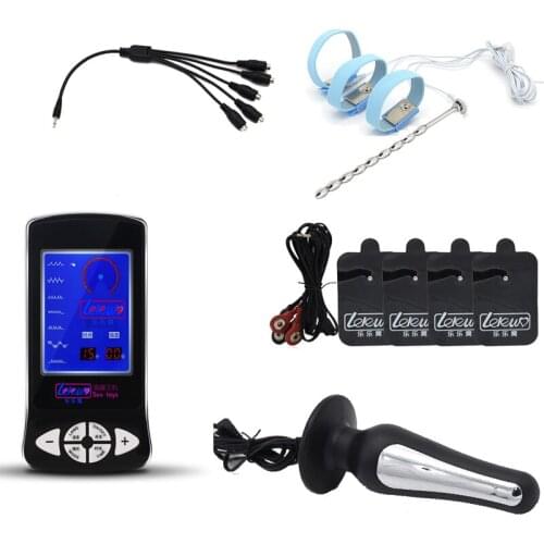 Electric Shock Kit,Massage Pads Anal Plug Penis Rings Penis Plug Catheter Electro Stimulation Medical Themed Sex Toys For Men