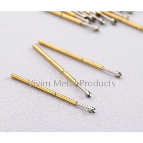 100 Pcs Nickel-Plated Hardware Detection Probe P50-Q2 Spring Probe Tapered Needle Length 16.55mm Electronic Test Probe