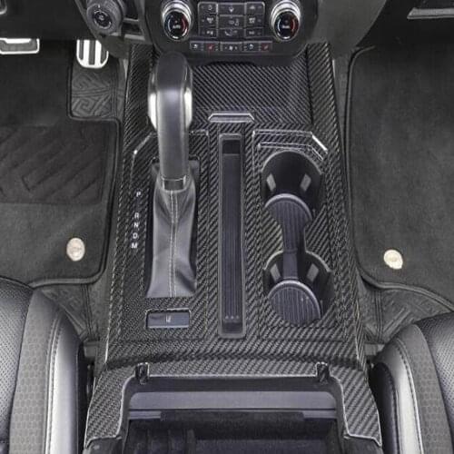 For Ford Raptor F150 2017 2018 2019 2020 Carbon Fiber Gear Shift Panel Center Console Cover Trim Frame Car Styling Accessories