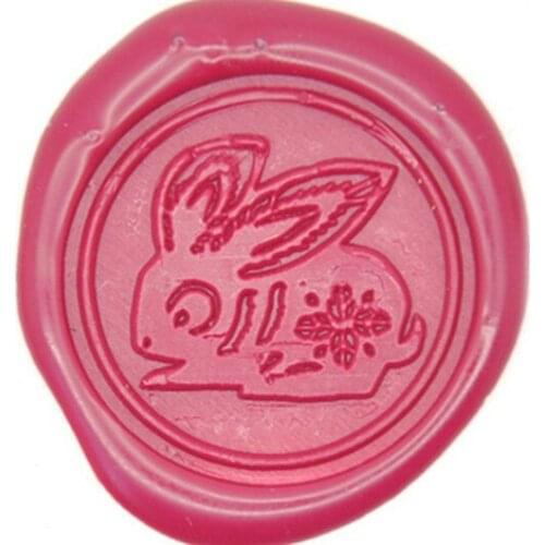 Chinese Zodiac Rabbit Wax Seal Stamp, Brass Head with Wooden Handle, Wedding Invitation Wax Seal Sealing